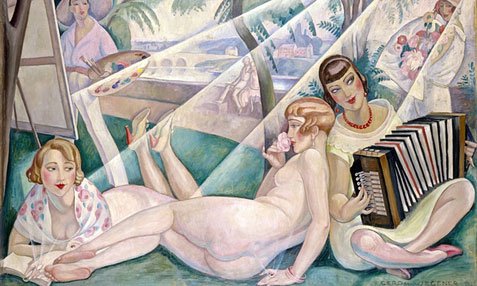 «Μια καλοκαιρινή μέρα». Είναι ο μοναδικός πίνακας που απεικονίζει τόσο τον Έιναρ Βέγκενερ (είναι όρθιος και ζωγραφίζει) όσο και το γυναικείο alter ego του, τη Λίλι (ξαπλωμένη και γυμνή σε πρώτο πλάνο)