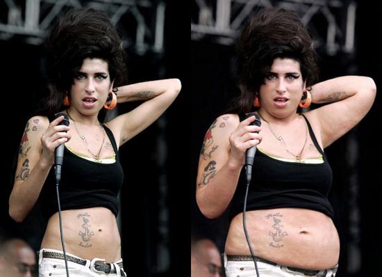 ** FILE ** Amy Winehouse performs at the Virgin Festival in Baltimore, in this Aug. 4, 2007, file photo. Winehouse was photographed outside her London home early Sunday, Dec. 2, 2007, barefoot and wearing jeans, a red bra, seemingly no makeup and a pained expression. Her dark hair appeared loose and natural, in contrast to her trademark beehive hairdo. Her publicist, Tracey Miller, told The Associated Press on Tuesday that Winehouse, stirred from sleep at 6 a.m. by "a lot of noise," had stepped "outside her flat to investigate and was met by photographers." (AP Photo/Jeff Christensen, file) Original Filename: People_Amy_Winehouse_NYET167.jpg